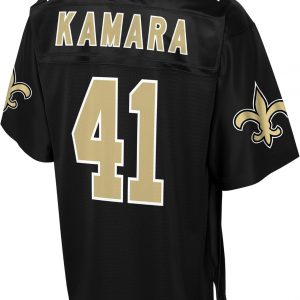NFL PRO LINE Camiseta de Jugador del Equipo de Alvin Kamara Negro de los New Orleans Saints para Hombre
