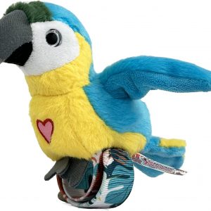 Paquete de 2 pájaros - Cacatúa y loro azul - Pulsera de goma antideslizante de juguete de peluche interactivo, charlan, cantan, imitan entre sí, baten las alas, niños 3+