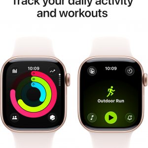 Apple Watch Series 11 [GPS 42mm] Smartwatch with Rose Gold Aluminum Case with Light Blush Sport Band - S/M. Sleep Score, Fitness Tracker, Health Monitoring, Always-On Display, Water Resistant