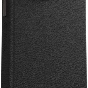 OtterBox iPhone 15 Pro Max Symmetry Series Cactus de cuero para MagSafe, color ceniza negro (negro), se ajusta a MagSafe, ultra suave, bordes elevados para proteger la cámara y la pantalla