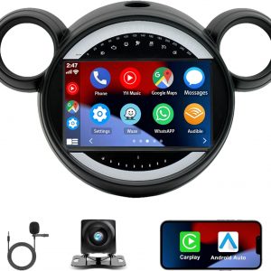 Car Stereo Radio for BMW Mini Cooper Countryman Paceman 2010-2016, 9" Touchscreen Android 13 Car Radio with Wireless CarPlay Android Auto GPS Navigation WiFi Bluetooth SWC Backup Camera Mic