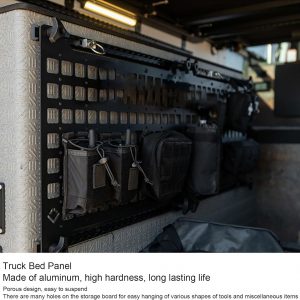 Fabater Truck Bed MOLLE Panel, 17x30x0.08in Side Bed Molle Panel Rack, Truck Bed Organizer for Trailers Cars SUVs Pickup RVs