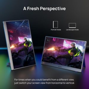 ARZOPA – Monitor portátil 16.1 pulgadas 2.5 K 180 Hz, 2560 x 1440 QHD, 107% sRGB, soporte integrado, HDR, ultradelgado, segunda pantalla para laptop, PC, PS5, Mac, Xbox - Z3FC