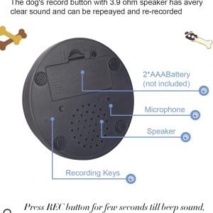 Dog Buttons for Communication, 8 Pcs Dog Talking Button Set, 30s Recordable Voice Pet Buzzer Training Buttons, Speaking Button for Dogs with Waterproof Anti-Slip Dog Button Mat and 48 Scene Stickers
