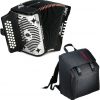 Hohner Accordions 3100FB Panther 3-Row Diatonic Accordion - Keys of F/Bb/Eb - Black Bundle with Hohner AGB Gig Bag (2 Items)
