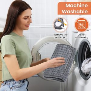 Heating Pad for Back Pain Relief, Heating Pads for Period Cramps with 9 Heat Settings & 4 Timers Auto-off, Machine Washable, Dry & Moist Heat, Soft Electric Heating Pad for Sore Muscles,Gift,12''×24''