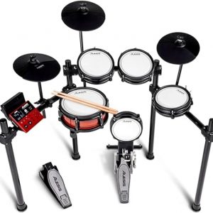 Alesis Nitro Pro Electric Drum Set with Dual-Zone Quiet Mesh Pads, 500+ Authentic BFD Sounds, Bluetooth, Drumeo, USB MIDI, Double Kick Compatible