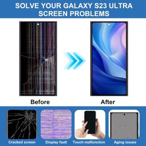 Pantalla OLED para Samsung Galaxy S23 Ultra 5G Reemplazo de pantalla LCD para Samsung S23 Ultra Digitalizador táctil con conjunto de herramientas de marco S918U S918A Versión EE. UU. (Negro)