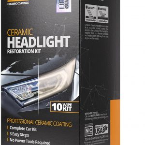 CERAKOTE® Ceramic Headlight Restoration Kit – Guaranteed To Last As Long As You Own Your Vehicle – Brings Headlights Back to Like New Condition - No Power Tools Required - 10 Wipe Kit