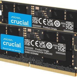 Crucial 32GB DDR5 RAM Kit (2x16GB), 5600MHz (or 5200MHz or 4800MHz) Laptop Memory 262-Pin SODIMM, Compatible with Intel Core and AMD Ryzen 7000, Black - CT2K16G56C46S5