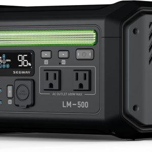 Segway Lumina 500 Portable Power Station with LiFePO4 Battery, 512Wh 9-Port PowerHouse, 600W AC Output Solar Outdoor Generator (Solar Panel Optional),100W USB-C PD Output