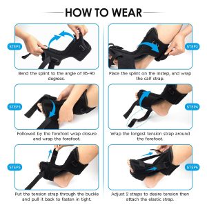 Plantar Fasciitis Brace Night Splint with Soft Memory Foam Pad: 2 Packs Upgraded For Achilles Tendonitis Relief Foot Drop Heel Arch Ankle Pain Support for Women Men