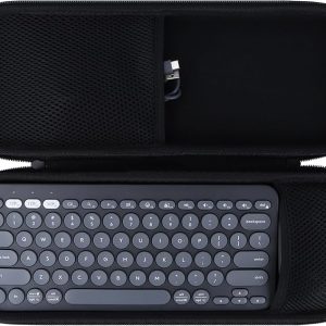 Estuche rígido de almacenamiento compatible con teclado Logitech Pebble 2 Combo K380s/K380 + mouse M350/M350s (grafito)