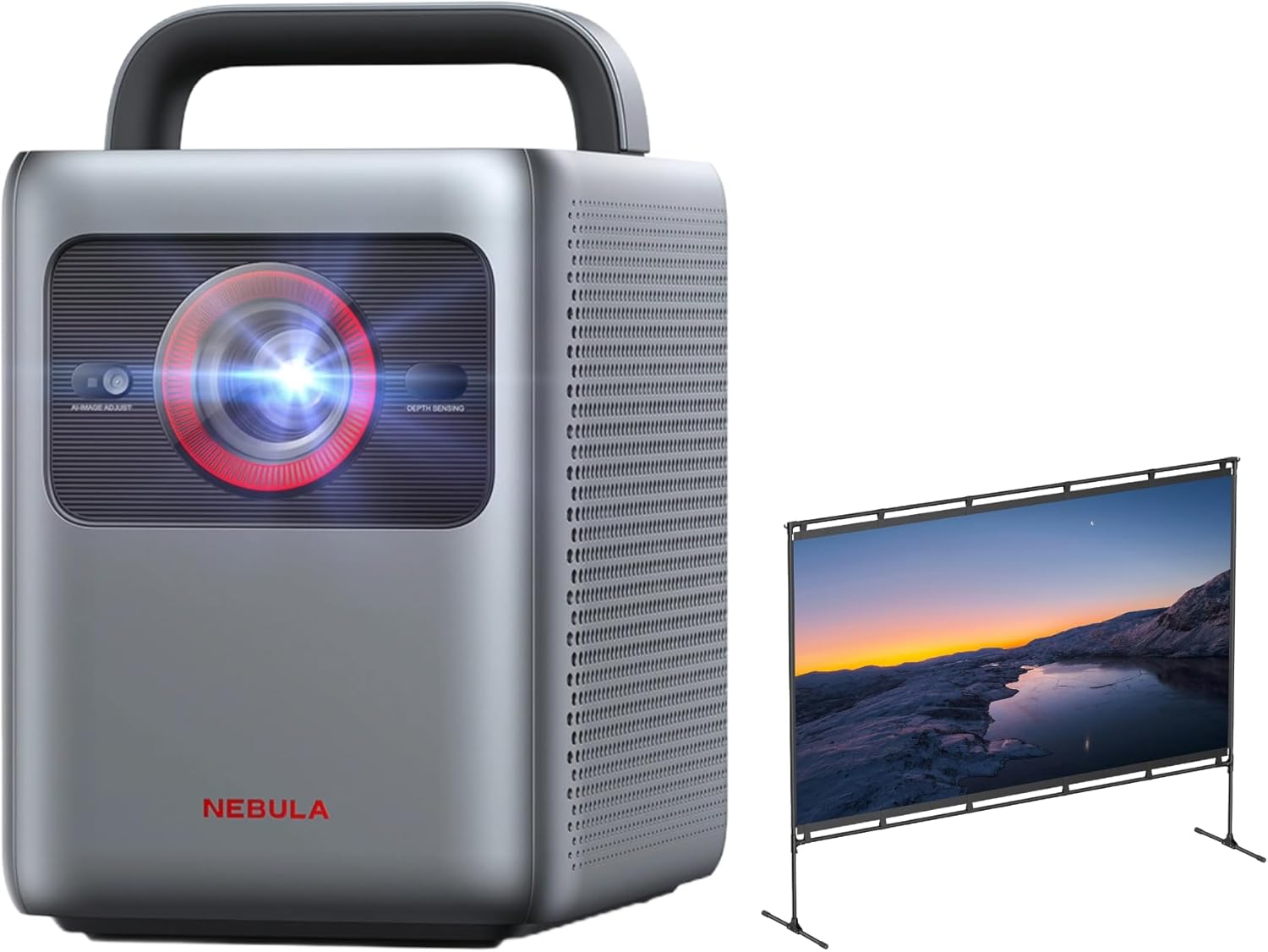 NEBULA Cosmos 4K SE projector with Nebula Projector Screen