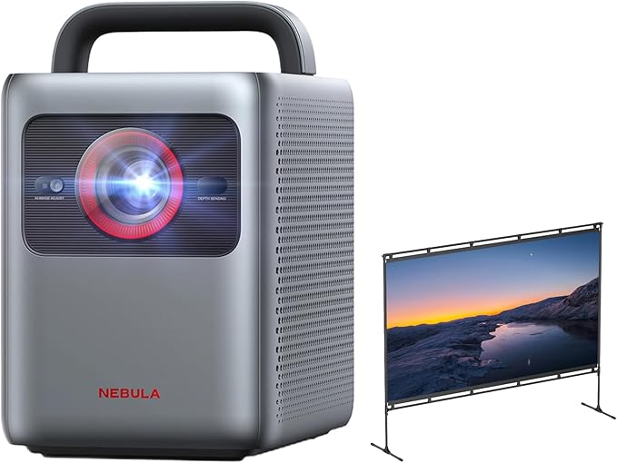 NEBULA Cosmos 4K SE projector with Nebula Projector Screen