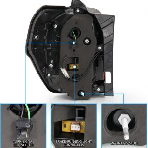AmeriLite para Toyota 4 Runner 2014-2023 Par de Conjuntos de Luces Traseras de Repuesto con Barra LED Secuencial Negro Ahumado - Lado del Pasajero y del Conductor