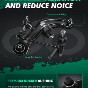 SCITOO Kit de suspensión para Honda Civic 1996-2000, con piezas de suspensión, brazo de control superior, rótula inferior, barra estabilizadora, enlace de extremo exterior interior