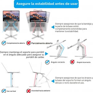 OMOTON LA10 - Soporte giratorio de 360° para computadora portátil, soporte ergonómico plegable para computadora, ángulos de altura ajustables para trabajo colaborativo, fácil almacenamiento, compatible con MacBooks, todas las computadoras portátiles de hasta 16 pulgadas, color plateado