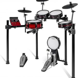 Alesis Nitro Pro Electric Drum Set with Dual-Zone Quiet Mesh Pads, 500+ Authentic BFD Sounds, Bluetooth, Drumeo, USB MIDI, Double Kick Compatible