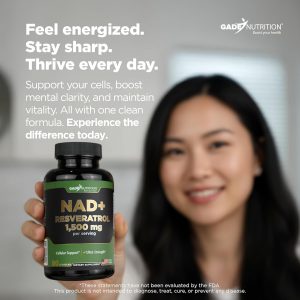 Gade Nutrition NAD Supplement with Resveratrol | Nicotinamide Plus in Capsules Made in USA | Antioxidant Healthy Aging Supplement (Pack of 2)