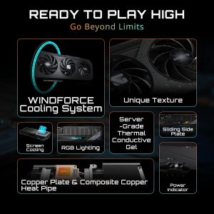 GIGABYTE Radeon RX 9060 XT Gaming OC 16G, tarjeta gráfica, PCIe 5.0, 16GB GDDR6, GV-R9060XTGAMING OC-16GD, tarjeta de video