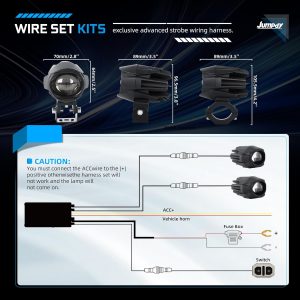 Motorcycle LED Fog Light 60W 20000LM Auxiliary Lights 7 Modes Amber White Light Combo with Waterproof Wire Harness Kit for Motorcycle GS Pan America Adventure and Adventure