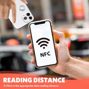 50 Pcs NFC Tags Sticker with Original NTAG215 Chip NFC Stickers Adhesive Labels Transparent RFID Tags Rewritable 504 Bytes Memory Suitable for All NFC-Enabled Devices and Smartphones