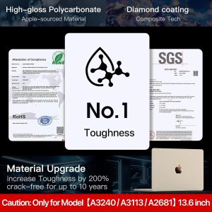 Soonjet Funda mate para MacBook Air de 13/13.6 pulgadas (M5/M4/M3/M2, A3449 A3240 A3113 A2681 2022-2026), ligera, resistente a arañazos y huellas dactilares, se cierra sin problemas, ideal para trabajo, viajes y estudio