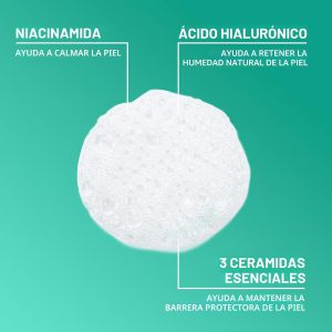 CeraVe Limpiador Facial Espumoso, Lavado Facial Diario para Piel Grasa, Ácido Hialurónico + Ceramidas + Niacinamida, Sin Fragancia y Sin Parabenos, Lavado Facial de Control de Grasa que No Reseca, 19