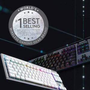 Logitech G915 TKL Tenkeyless Lightspeed Teclado mecánico inalámbrico RGB para juegos, opciones de interruptor de perfil bajo, LIGHTSYNC RGB, soporte inalámbrico y Bluetooth avanzado, táctil (renovado)