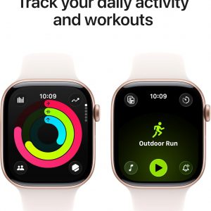 Apple Watch Series 11 [GPS 46mm] Smartwatch with Rose Gold Aluminum Case with Light Blush Sport Band - M/L. Sleep Score, Fitness Tracker, Health Monitoring, Always-On Display, Water Resistant