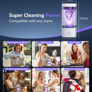 2026 Upgrade Makeup Brush Cleaner Machine【NO.1-12X Cleaning Power】Electric Makeup Brush Cleaner【SGS Certified - 10000RPM Turbo Motor】Sonic Vortex Cleaning Tech, Suitable for All Brush Brushes，White