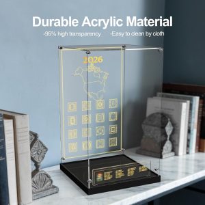 Vitrina acrílica para Lego 43020 FIFA World Cup Trophy Building Set, caja a prueba de polvo con iluminación LED y estructura de tornillo de metal (solo funda, modelo no incluido)