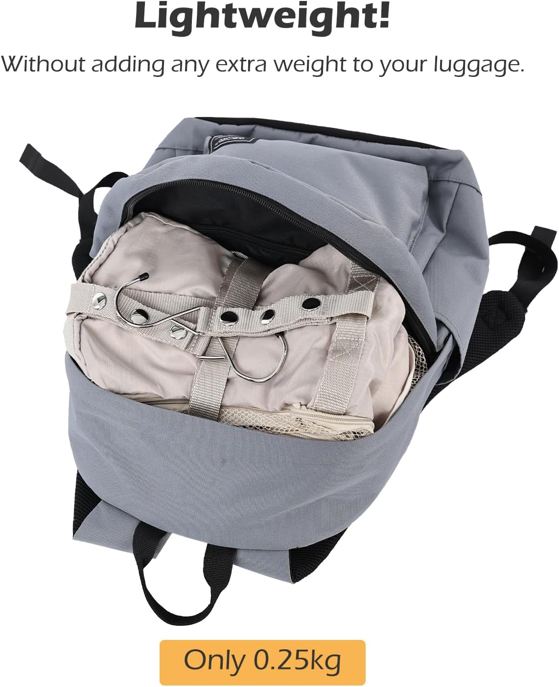 TABITORA Travel Luggage Organizer Hanging Packing Cubes Portable Hanging Shelves Carry on Closet for Suitcase with 2 Hooks,Collapsible(Purple,S)