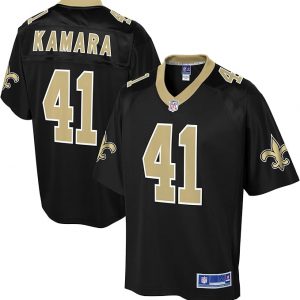 NFL PRO LINE Camiseta de Jugador del Equipo de Alvin Kamara Negro de los New Orleans Saints para Hombre