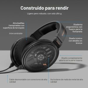 Sennheiser HD 660S2 - Auriculares de diadema de grado audiófilo con parte trasera abierta y graves profundos con rendimiento acústico refinado, auriculares para PC, música, juegos, podcasts, negro