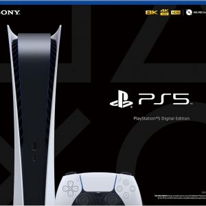 PS5 - Sony PlayStation 5 Digital Edition Gaming Console + Wireless Controller - 16GB GDDR6 RAM, 825GB SSD, 120Hz 8K Output, White