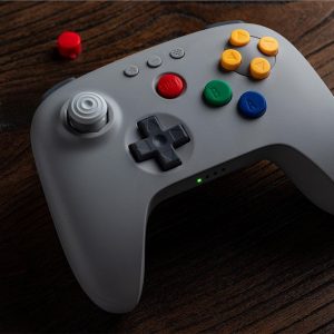 8BitDo 64 Bluetooth Controller for Analogue 3D, Switch, Switch 2, Windows, and Android (Grey)