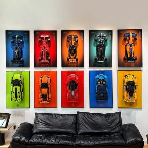 iLuane Tablero de exhibición para LEGO Technic SF-24 42207 modelo de construcción de automóviles, coleccionables para adultos, decoración de habitación u oficina para hombres y mujeres, color degradado (no incluye automóvil)