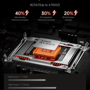 KAIGERR Laptop para juegos 2026, computadora portátil de 16.0 pulgadas con AMD Ryzen 7 H255 (8C/16T, hasta 4.5 GHz), 16 GB de RAM 512 GB NVMe SSD Windows 11, gráficos Radeon RX Vega 8, WiFi 6, KB