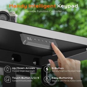 Huuger Dual Motor Electric Standing Desk Frame, Sit Stand up Desk Leg for 47.2” to 86.6” Desktop, Computer Desk Leg with Cable Tray, 3 Memory Height Presets, 2 Hooks, Black Frame Only