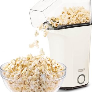 DASH Fresh Pop Popcorn Maker - Oil-Free, Air Popcorn Popper - With Measuring Cup & Recipe Guide - Perfect for Movie Nights - 16 Cups, White