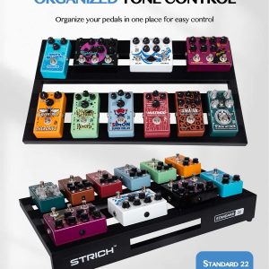 STRICH Guitar Pedal Board Aluminum Alloy 2.65lb Lightweight Effect Pedalboard 22'' x 12.5'' with Carry Bag, STANDARD 22 (Angled)