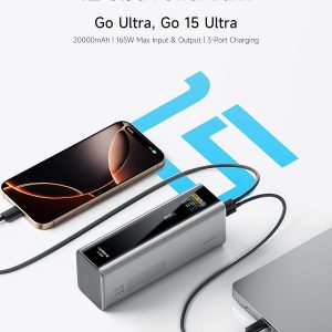 CUKTECH 15 Ultra Power Bank para Laptop, Cargador Portátil de 20,000mAh 140W, Pantalla Inteligente, Batería Externa para Trabajo al Aire Libre y Viaje, para iPhone 16/15, MacBook, Samsung y Más