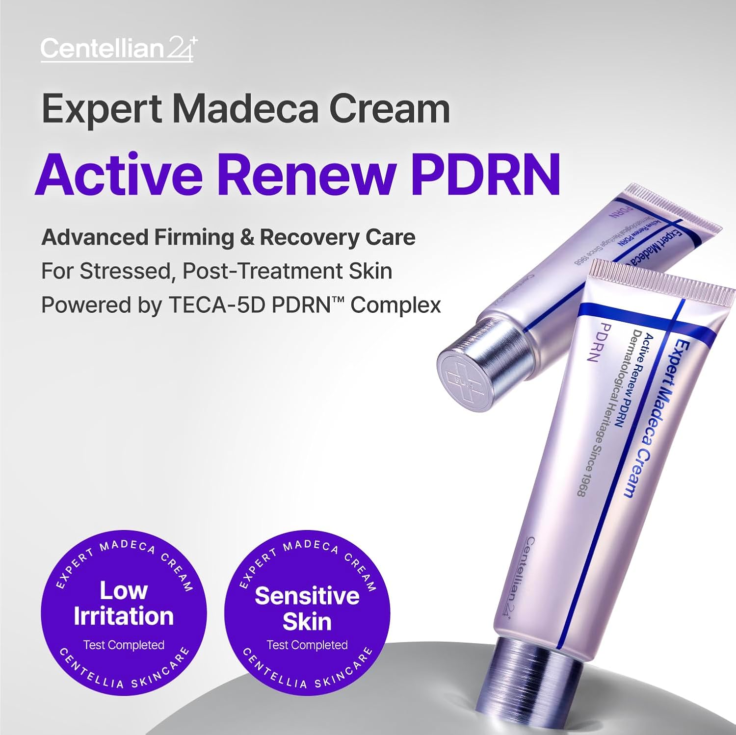 CENTELLIAN 24 Expert Madeca Cream Active Renew PDRN (Firming Cream, 1.69 fl oz) – Elasticity, Soothing & Hydrating Face Moisturizer with TECA-PDRN, Hyaluronic Acid & Glutathione, Korean Skin Care