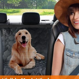 Dog Seat Cover for Cars - Waterproof & Scratchproof Dog Hammock Pet Car Seat Protector with Mesh Window, Universal Fit for Back Seat of Cars, SUV, Truck and Jeep