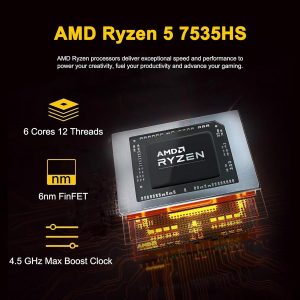 HP Victus 15 - Laptop para juegos de 15.6 pulgadas, FHD IPS 144 Hz (AMD FreeSync Premium) AMD 6 núcleos Ryzen 5 7535HS 8 GB DDR5 512 GB SSD Radeon RX 6550M (>RTX3050) Cable de impresora USB-C