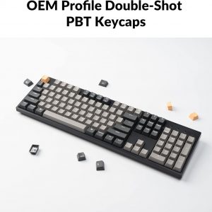 Keychron C2 Pro Wired Custom Mechanical Keyboard Full Size Layout QMK/VIA Programmable Macro RGB Backlit with Hot-Swappable Keychron K Pro Red Switch OEM Profile PBT Keycaps for Mac Windows Linux
