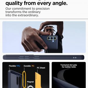 Spigen for Galaxy S25 Ultra Case, Nano Pop MagFit [Compatible with MagSafe] [Fast Wireless Charging] - Blueberry Navy