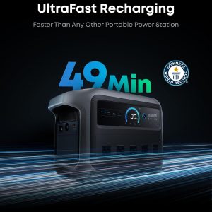 Anker SOLIX C1000 Gen 2 Estación de energía portátil, generador solar de 2,000 W (pico 3,000 W), carga completa en 49 minutos, batería LiFePO4 de 1,024 Wh para respaldo del hogar, cortes de energía y campamento (panel solar opcional)